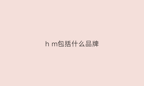 h m包括什么品牌